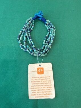 Blue Turquoise  6 Strand Bracelet made in Bangladesh